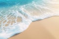 A close-up shot of gentle waves caressing the shore on a pristine sandy beach Royalty Free Stock Photo