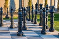 Close up shot of giant chess mate