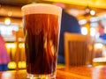 Close up shot of a glass of dark lager beer Royalty Free Stock Photo