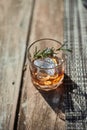 A close up shot of a glass with fine luxury whisky