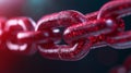 Red digital blockchain chain with futuristic elements Royalty Free Stock Photo