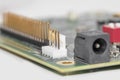 Golden connector pin outs from circuit board Royalty Free Stock Photo