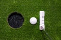 Close up shot of golf putt. Golf concept image Royalty Free Stock Photo