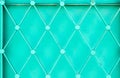 Close-up shot of green old turkish pattern metal door Royalty Free Stock Photo