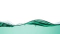 Green Water Surface with Bubbles on White Background liquid wave Royalty Free Stock Photo