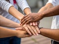 Diverse Hands Stacked in Unity Royalty Free Stock Photo