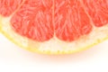 Close up shot half of grapefruit on white background