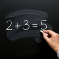 Basic Arithmetic Equation on a Chalkboard Royalty Free Stock Photo