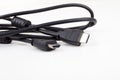 Close up shot of HDMI cable isolated on white Royalty Free Stock Photo