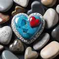 a close up shot of a heart shaped stone Royalty Free Stock Photo