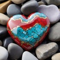 a close up shot of a heart shaped stone Royalty Free Stock Photo