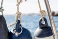 Close up shot of heavy anchor balls of a sailboat