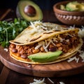 Close-Up Shot of Honduran Baleadas with Salsa and Salad