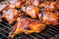 close up shot of honey bbq chicken wing with visible grill marks Royalty Free Stock Photo