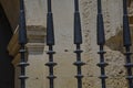 Close-up shot of the iron fence detail at the entrance of Museo Conventual de las Descalzas museum