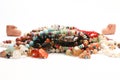 Close Up Shot of Joyful Colors Beads Natural Stone and Blurred Mini Boot