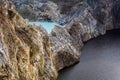 Close-up shot of Kelimutu crater lakes.