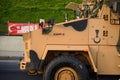 Close up shot of a Kirpi military tactical vehicle MRAP. Editorial Shot in Istanbul Turkey