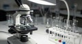 Microscope and Lab Equipment in a Science Lab Royalty Free Stock Photo