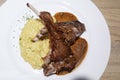 Lambchops served with mashed potato Royalty Free Stock Photo