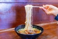 Close up shot of Lanzhou noodles Royalty Free Stock Photo