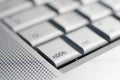 Close up shot of a laptop keyboard with a