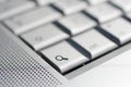 Close up shot of a laptop keyboard with a `magnifier` key in focus Royalty Free Stock Photo