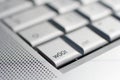 Close up shot of a laptop keyboard with a `wOOt` key in focus Royalty Free Stock Photo