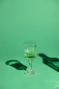close-up shot of lead glass of absinthe Royalty Free Stock Photo