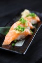 Lightly Broiled Salmon Cheese Sushi
