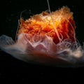 A close-up shot of a lion's mane jellyfish, Cyanea capillata. This is one of the largest known species of jellyfish Royalty Free Stock Photo