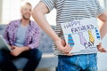 Pleasant Surprise for Fathers Day Royalty Free Stock Photo