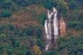 Close-up shot long exposure of Siri Phum Waterfall on high cliffs at Doi Inthanon National Park, Chiang Mai.