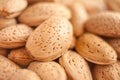 A close up shot of lot of almond nuts Royalty Free Stock Photo