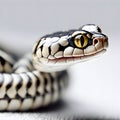 Close-up shot and macro for snake eyes on white background