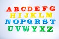 A close up shot of magnetic letters Royalty Free Stock Photo