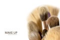 Close up shot of Make up brushes with copy space Royalty Free Stock Photo