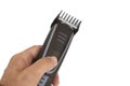 Male Hand Holding Hair Trimmer,  On White Background Royalty Free Stock Photo