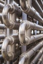 Many alloy inox pipes in a factory Royalty Free Stock Photo