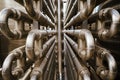 Many alloy inox pipes in a factory Royalty Free Stock Photo