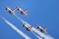 Close up shot of many Thunderbirds F-16 flying