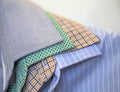 Close-up shot of men's shirt collars