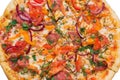 Close-up shot of mexican pizza. Tasty italian food. Royalty Free Stock Photo