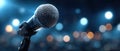 Close-Up Stage Microphone on a Night Concert Scene Royalty Free Stock Photo