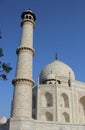 Close-up shot of the minaret of taj mahal