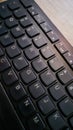 A close-up shot of a modern, black computer keyboard Royalty Free Stock Photo