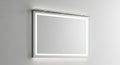 Modern Rectangular Illuminated Bathroom Mirror, Sleek Design, Ambient Lighting, Minimalist Aesthetic Royalty Free Stock Photo