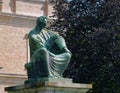 Close-up shot of the monument of Bishop Josip Juraj Strossmayer in Zagreb, Croatia