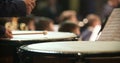 Musician playing kettledrum