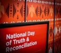 Close-up shot of National Day of Truth and Reconciliation poster at Deerfoot City shopping center